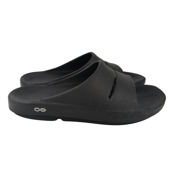 OOFOS Unisex SZ M10 W12 OOahh Slide Sandal In Black - Picture 1 of 7